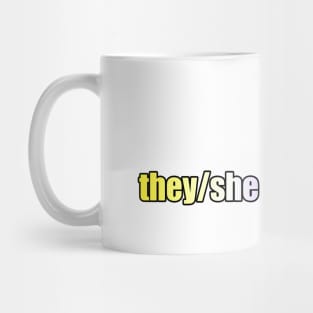 They/She & Nonbinary Pride - Pronouns with Lavender Mug